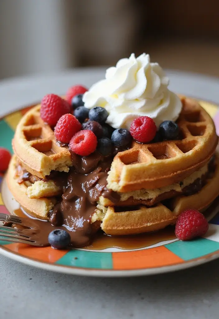 30 Creative Recipes Using Cake Mix (That Don’t Taste Boxed!) - 15. Cake Mix Stuffed Waffles