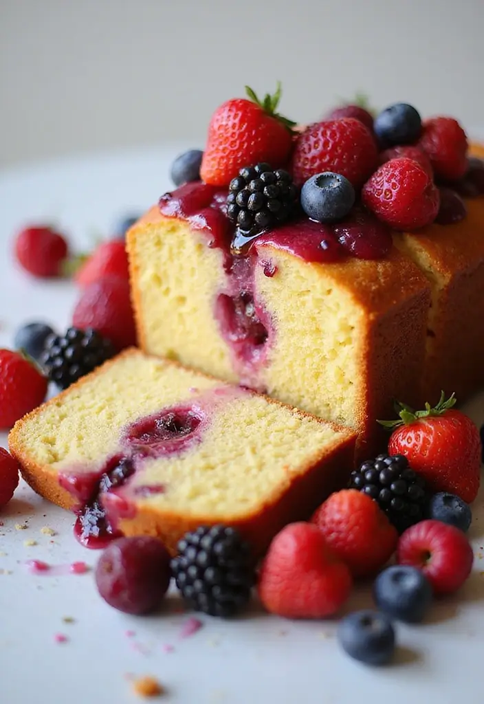 30 Easy Pound Cake Recipes for Everyday Baking - 24. Summer Berry Pound Cake