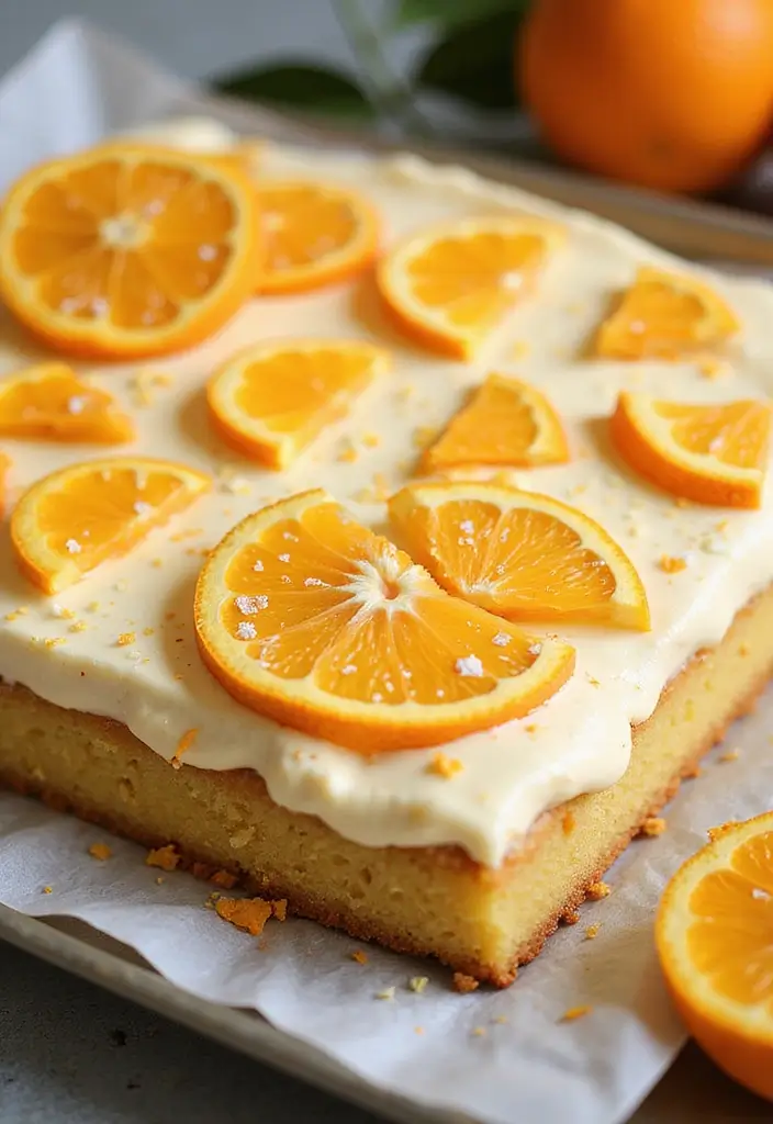 30 Gluten-Free Sheet Cake Recipes That Feed a Crowd with Ease - 19. Orange Creamsicle Gluten-Free Sheet Cake