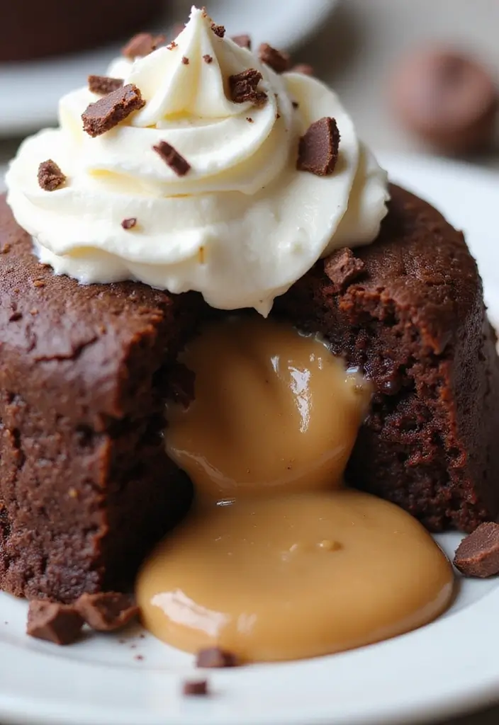 30 Gooey Cake Recipes That Melt in Your Mouth - 14. Chocolate Peanut Butter Lava Cake