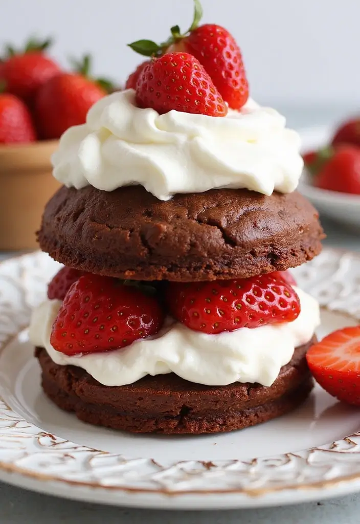 30 Gooey Cake Recipes That Melt in Your Mouth - 17. Chocolate Strawberry Shortcake