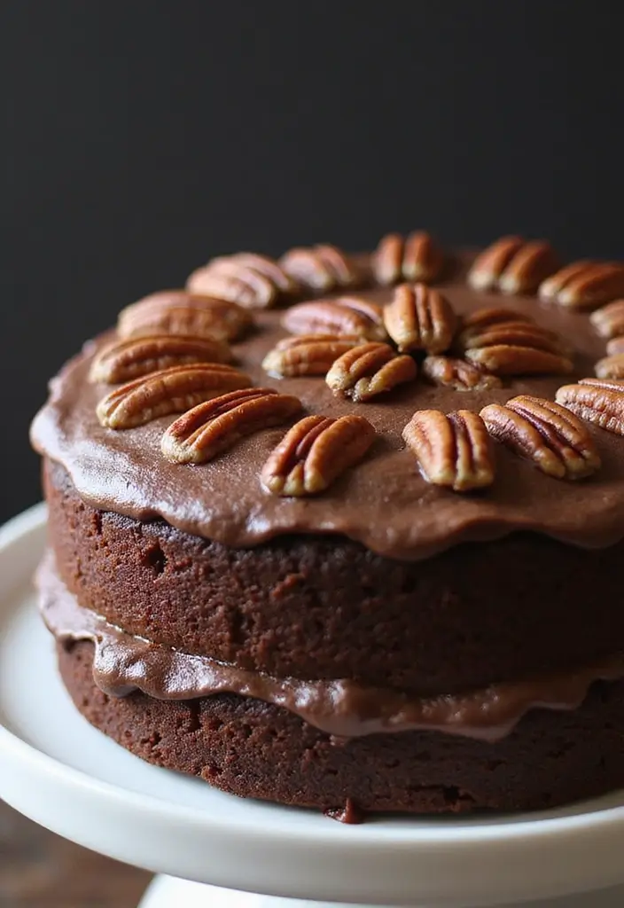 30 Gooey Cake Recipes That Melt in Your Mouth - 20. Chocolate Bourbon Pecan Cake