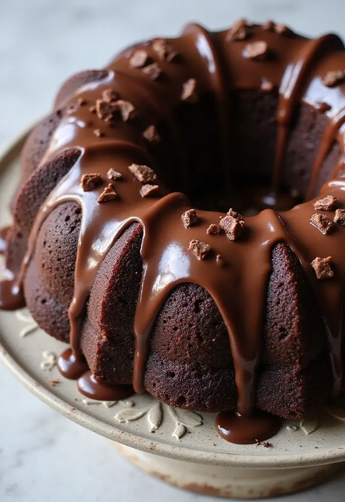 30 Gooey Cake Recipes That Melt in Your Mouth - 5. Triple Chocolate Bundt Cake