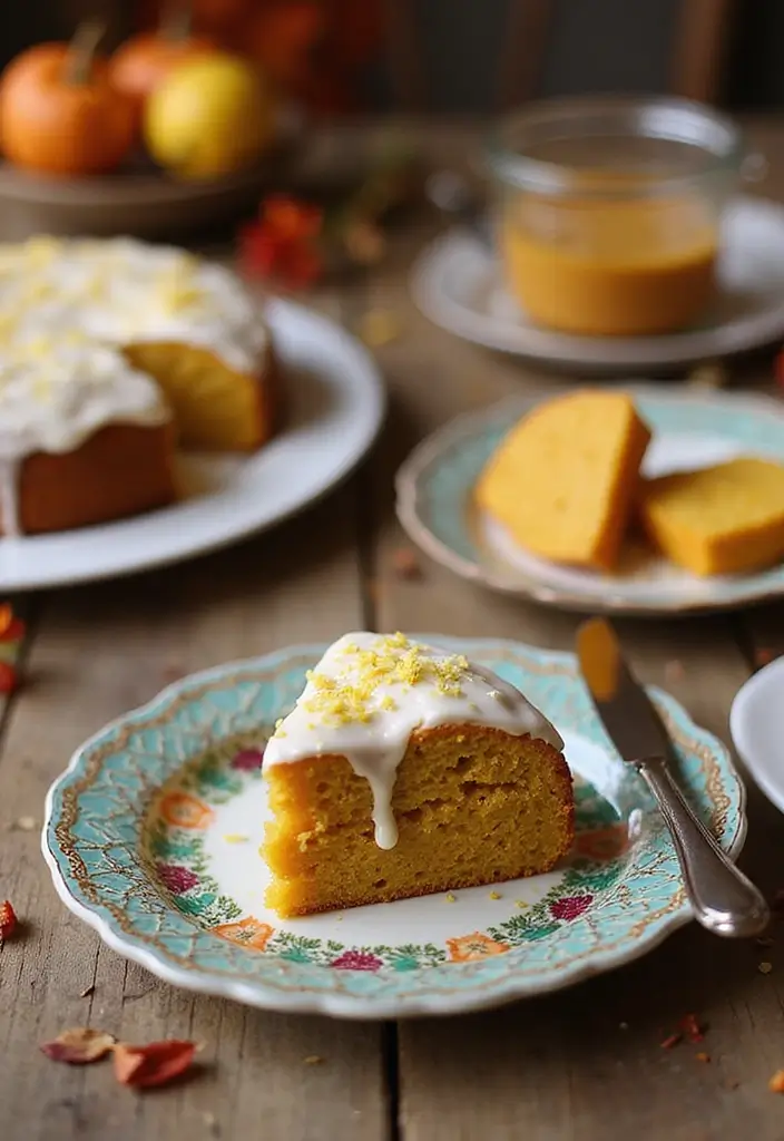 30 Pumpkin Cake Recipes That Taste Like Autumn Magic - 10. Pumpkin-Lemon Drizzle Cake