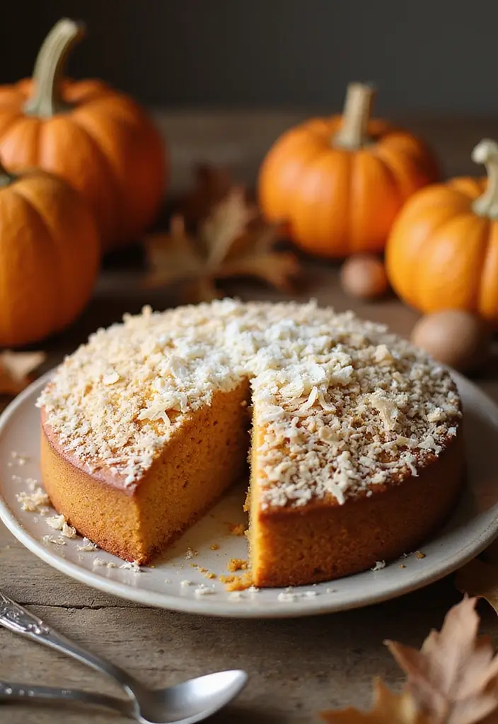 30 Pumpkin Cake Recipes That Taste Like Autumn Magic - 11. Pumpkin Coconut Cake