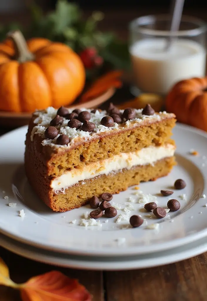 30 Pumpkin Cake Recipes That Taste Like Autumn Magic - 20. Pumpkin Almond Joy Cake