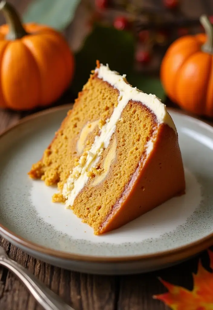30 Pumpkin Cake Recipes That Taste Like Autumn Magic - 26. Pumpkin Cream Cheese Swirl Cake