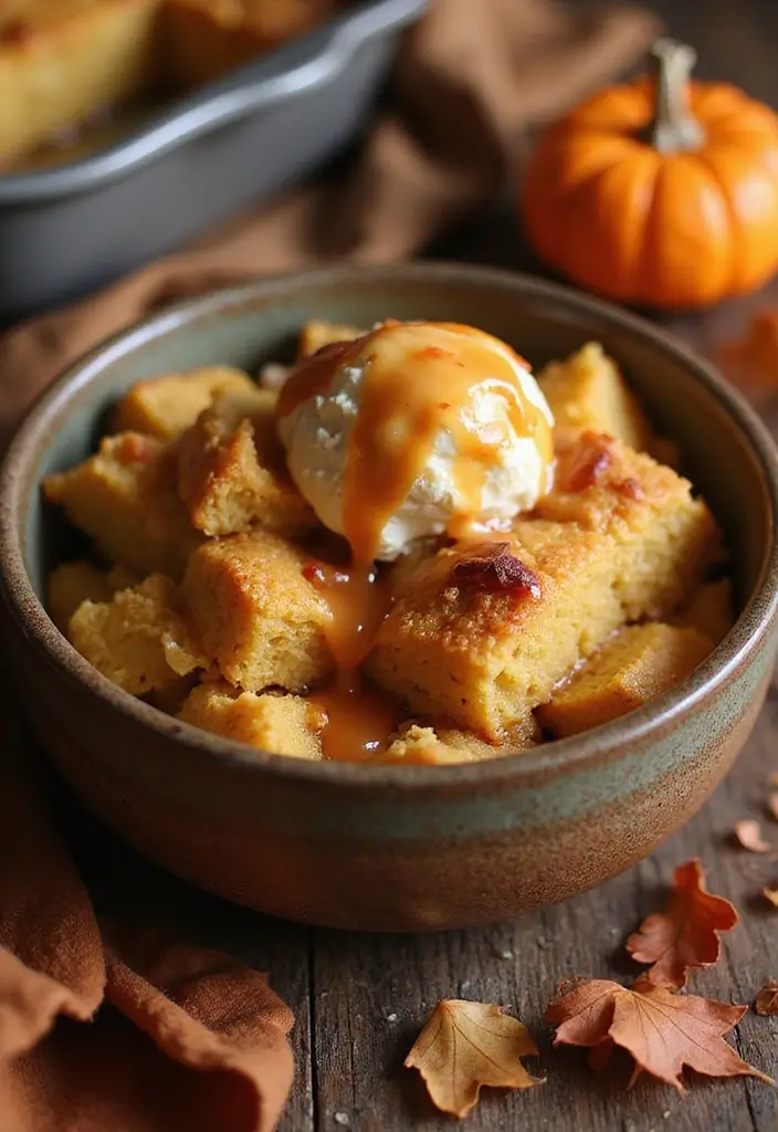 30 Pumpkin Cake Recipes That Taste Like Autumn Magic - 29. Pumpkin Bread Pudding Cake