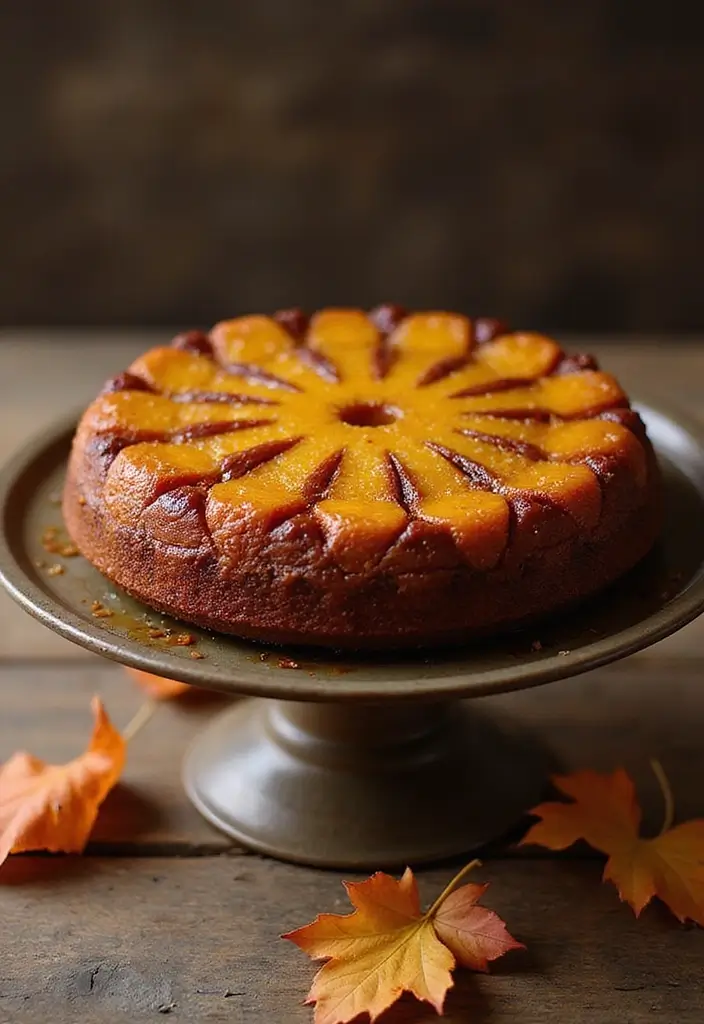 30 Pumpkin Cake Recipes That Taste Like Autumn Magic - 6. Spiced Pumpkin Upside-Down Cake