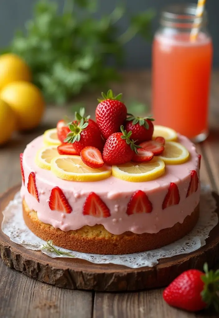 30 Strawberry Cake Recipes Bursting with Sweet Berry Flavor - 2. Strawberry Lemonade Cake