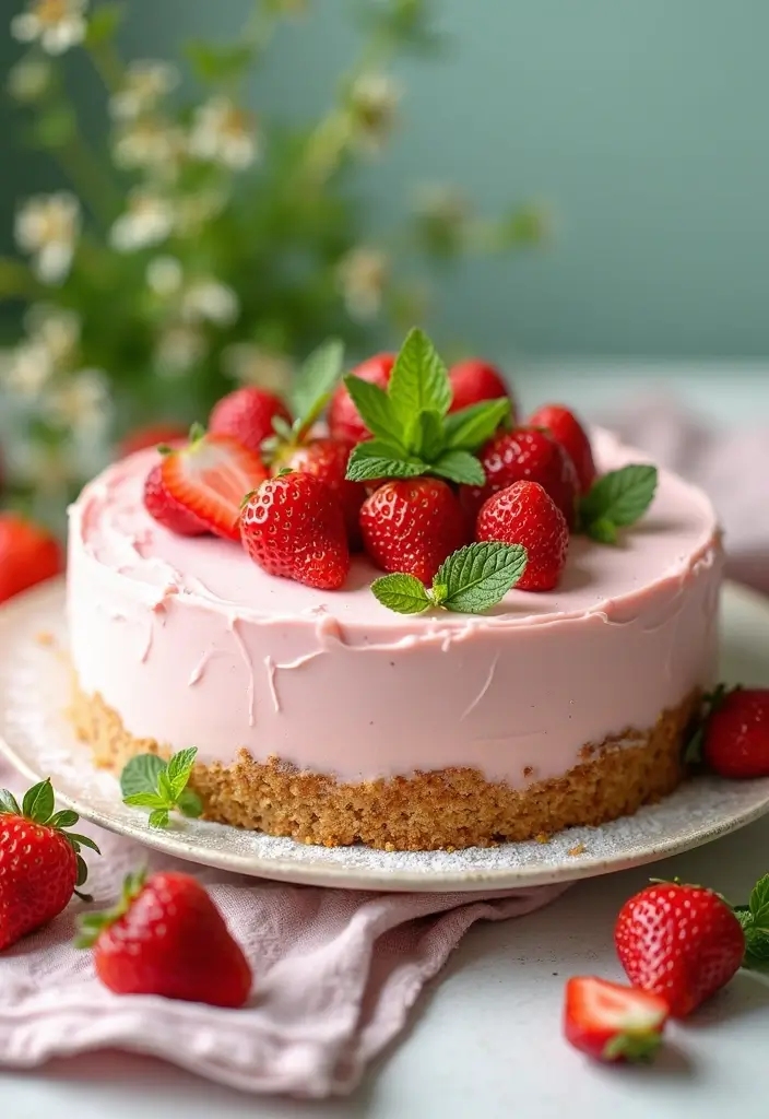 30 Strawberry Cake Recipes Bursting with Sweet Berry Flavor - 25. Strawberry Mint Cake