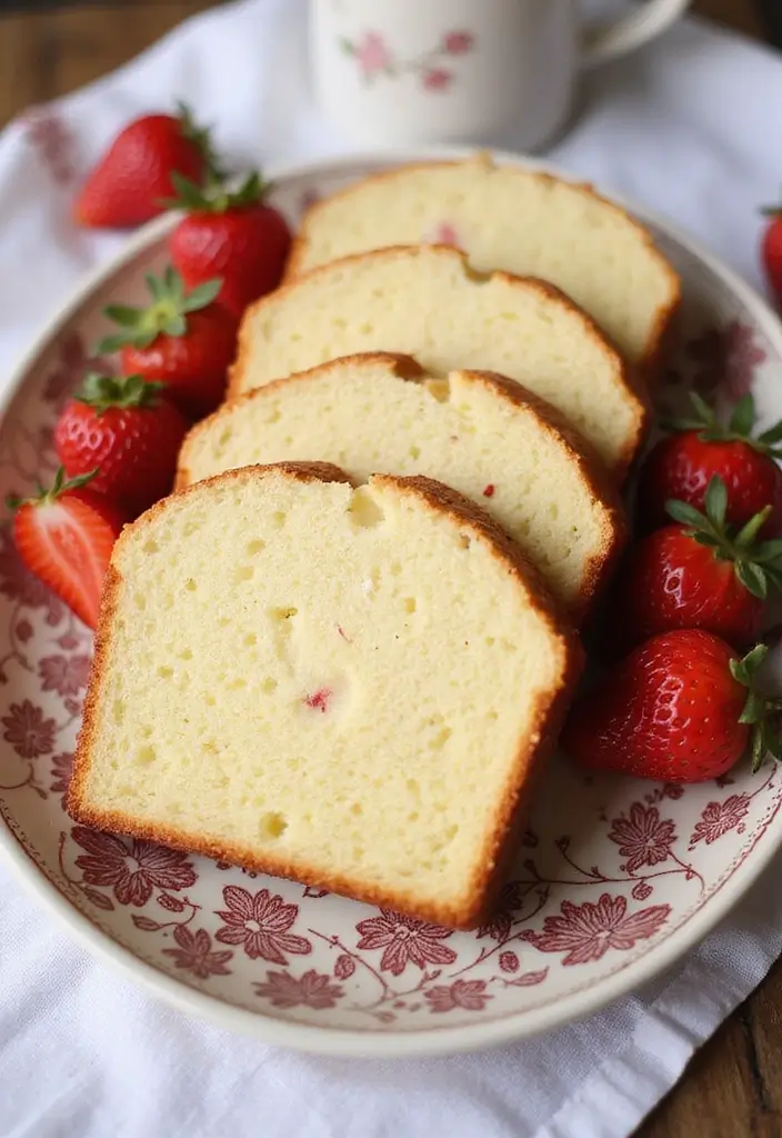 30 Strawberry Cake Recipes Bursting with Sweet Berry Flavor - 3. Strawberry Cream Cheese Pound Cake