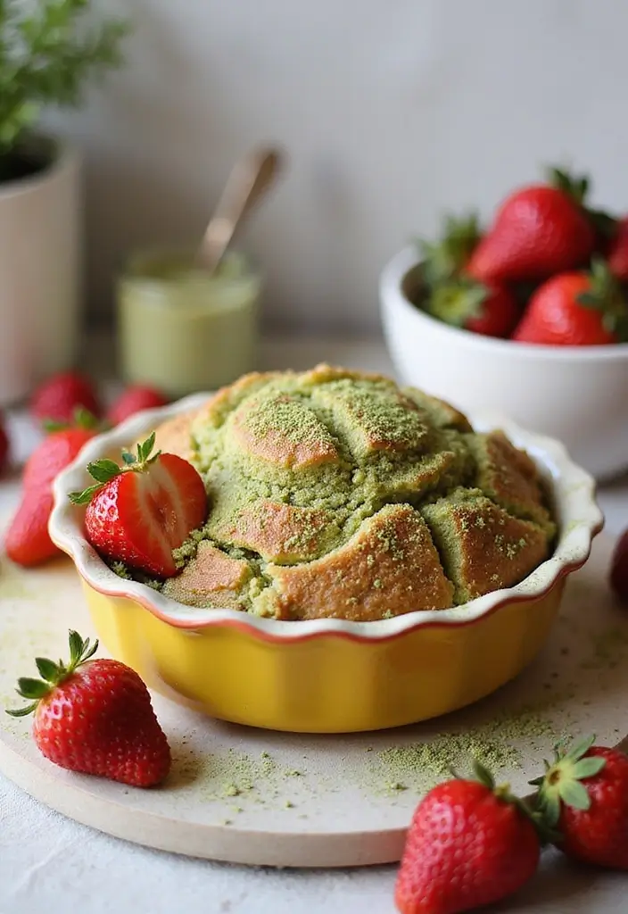 30 Strawberry Dump Cake Recipes You’ll Make on Repeat - 19. Strawberry Matcha Dump Cake