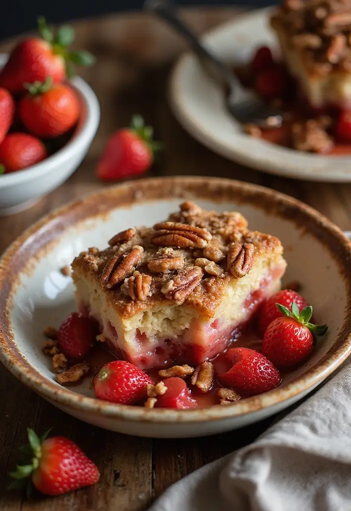 30 Strawberry Dump Cake Recipes You’ll Make on Repeat - 20. Strawberry Pecan Dump Cake