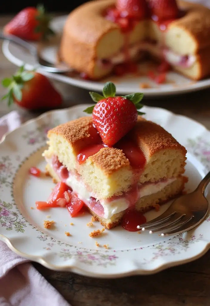 30 Strawberry Dump Cake Recipes You’ll Make on Repeat - 22. Strawberry Cream Cheese Dump Cake