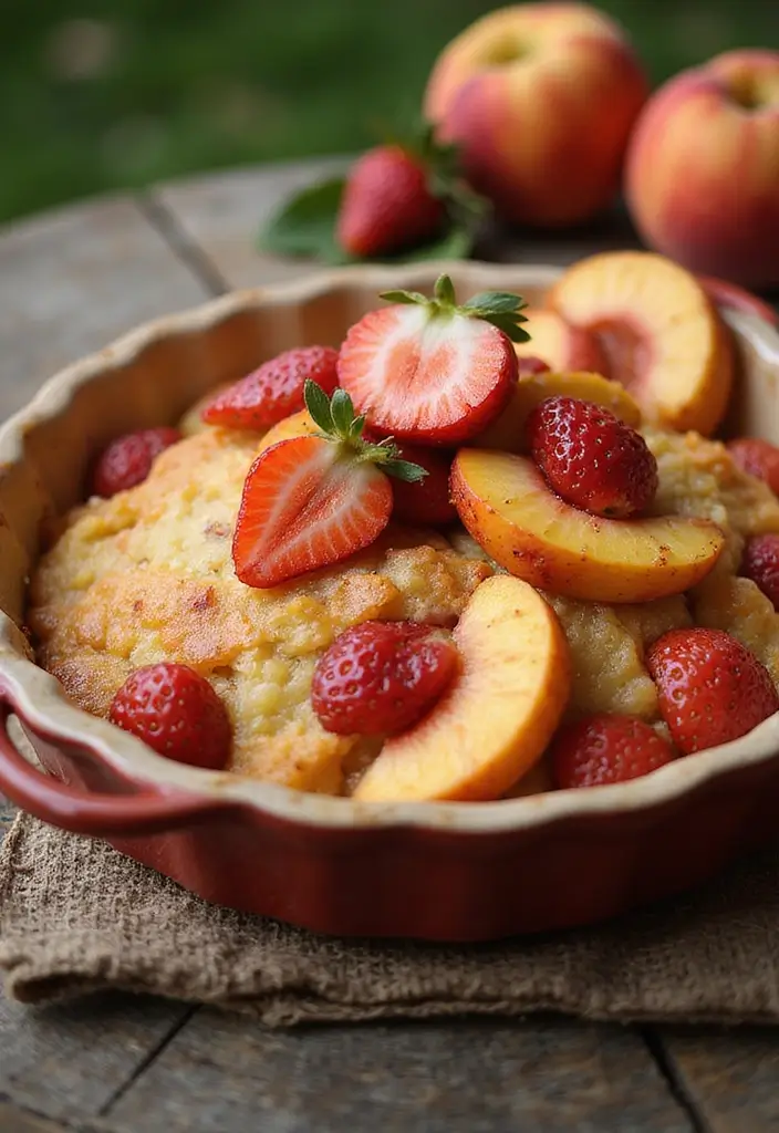 30 Strawberry Dump Cake Recipes You’ll Make on Repeat - 29. Strawberry Peach Dump Cake