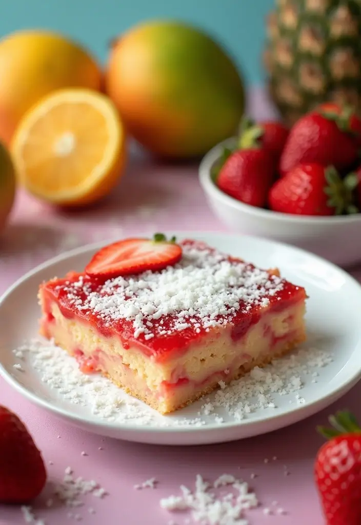 30 Strawberry Dump Cake Recipes You’ll Make on Repeat - 7. Strawberry Coconut Dump Cake