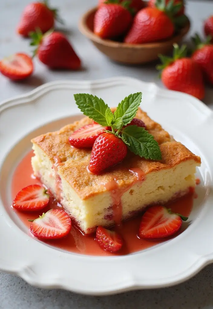 30 Strawberry Dump Cake Recipes You’ll Make on Repeat - 9. Strawberry Mint Dump Cake