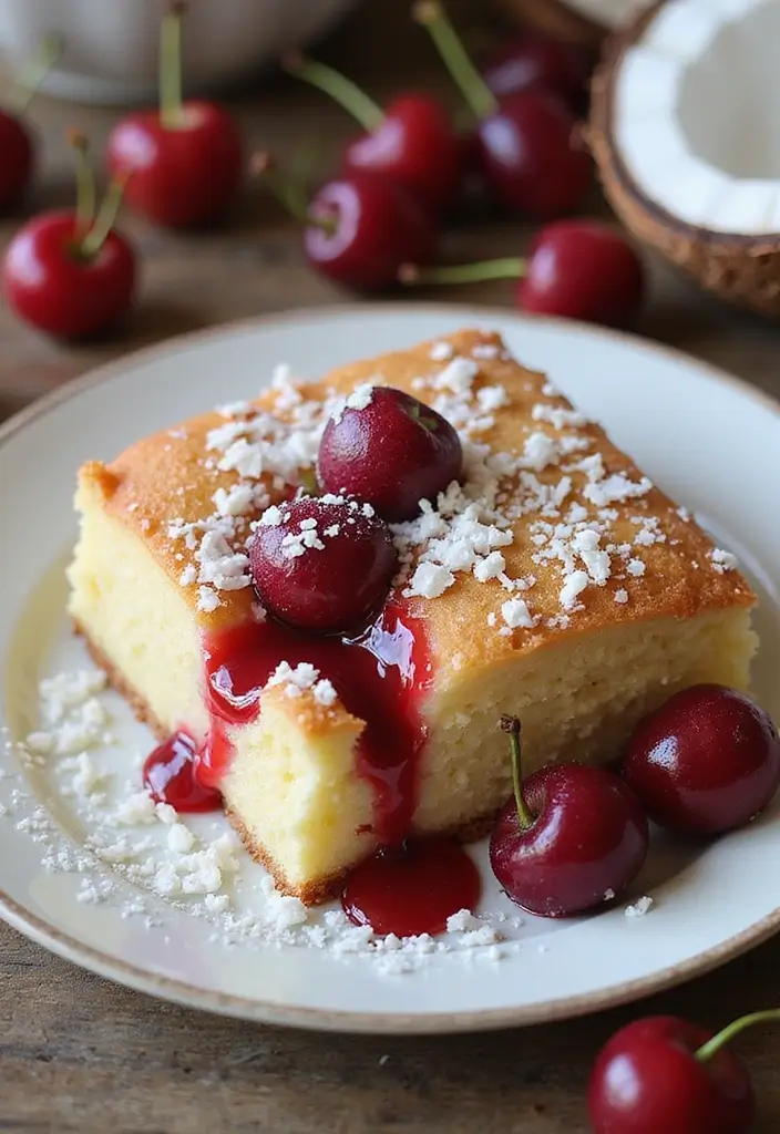 30 Sweet and Simple Gluten-Free Cherry Dump Cake Recipes - 10. Cherry Coconut Dump Cake