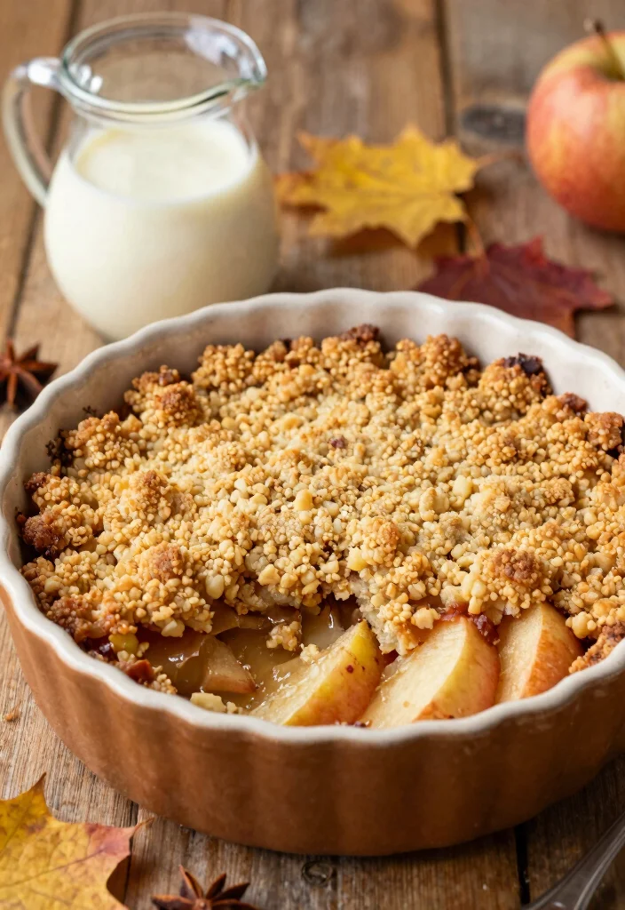 10 English Vegetarian Recipes for Classic Cozy Plant Meals - 10. Apple Crumble with Custard