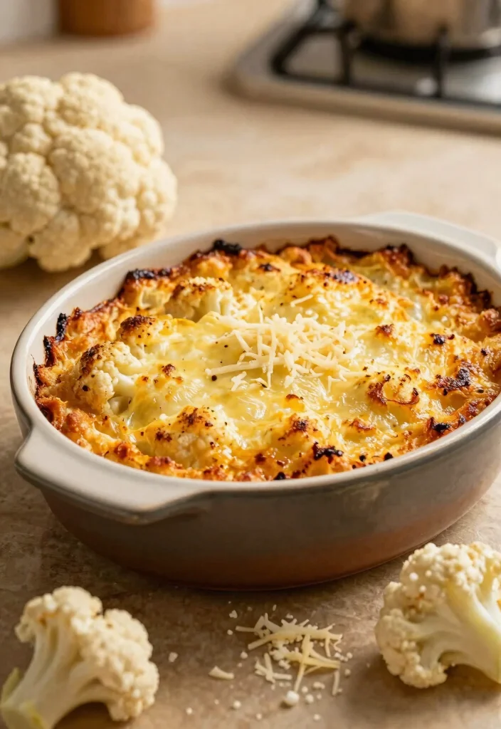10 English Vegetarian Recipes for Classic Cozy Plant Meals - 7. Cheesy Cauliflower Bake