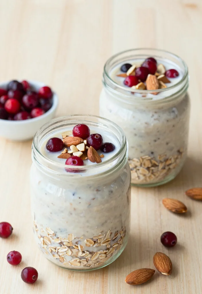 10 Healthy Cranberry Recipes for Bright Nutritious Meals - 4. Cranberry Almond Overnight Oats