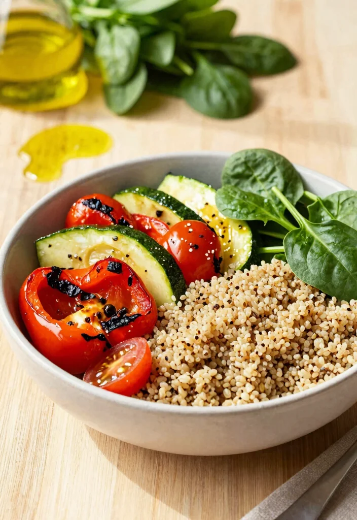 10 Healthy Five-Ingredient Recipes for Fast Simple Eating - 1. Quinoa and Roasted Veggie Bowl