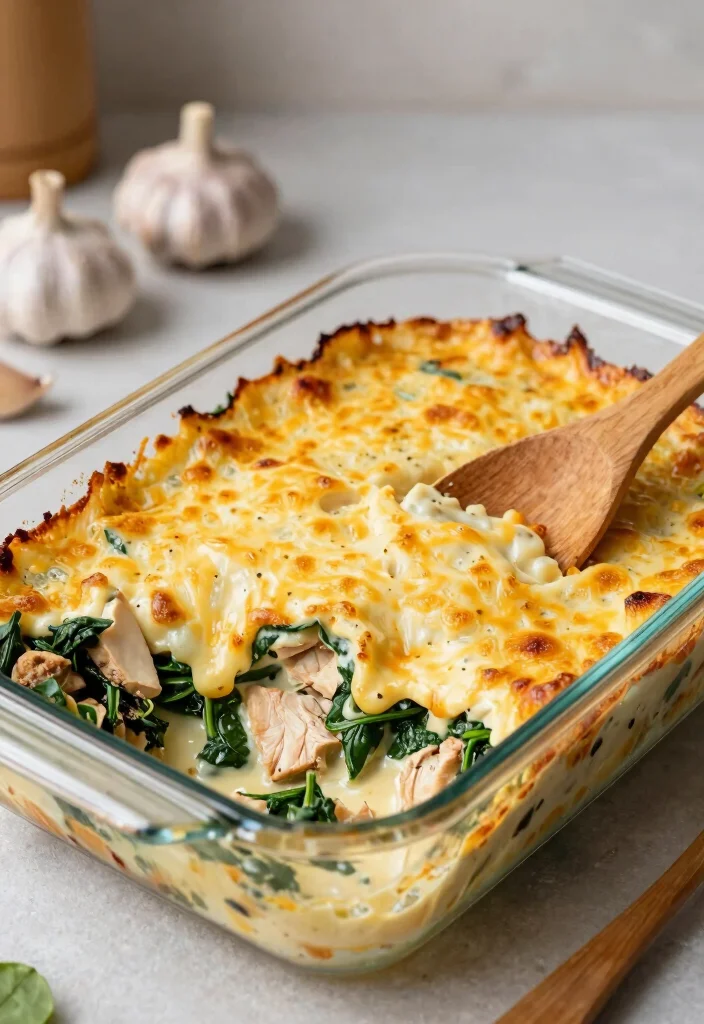 10 Keto Chicken Bake Recipes for Cozy Low-Carb Weeknight Meals - 3. Creamy Garlic Chicken Casserole