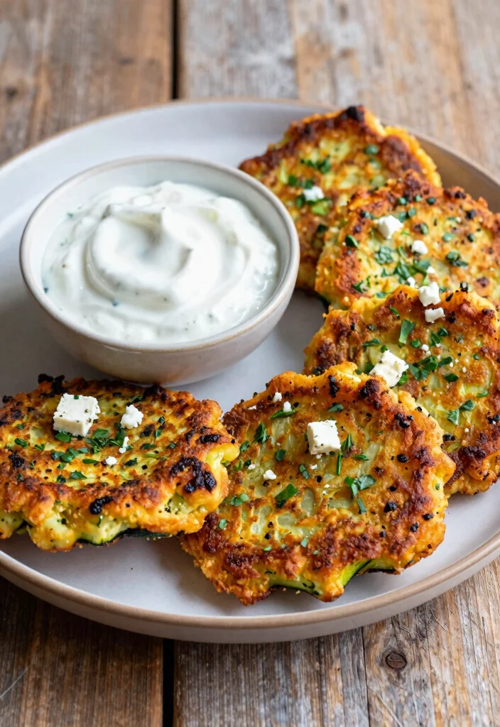 10 Keto Feta Recipes for Easy Flavorful Low-Carb Meals - 4. Feta and Zucchini Fritters