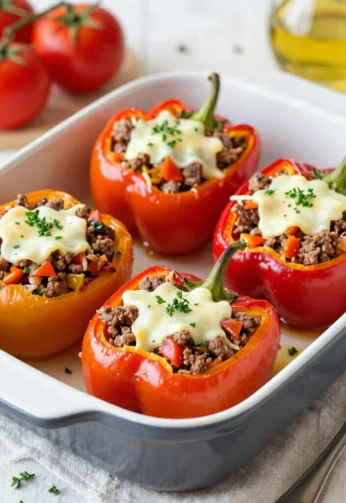 10 Keto Ground Venison Recipes for Lean High-Protein Meals - 3. Venison Stuffed Peppers