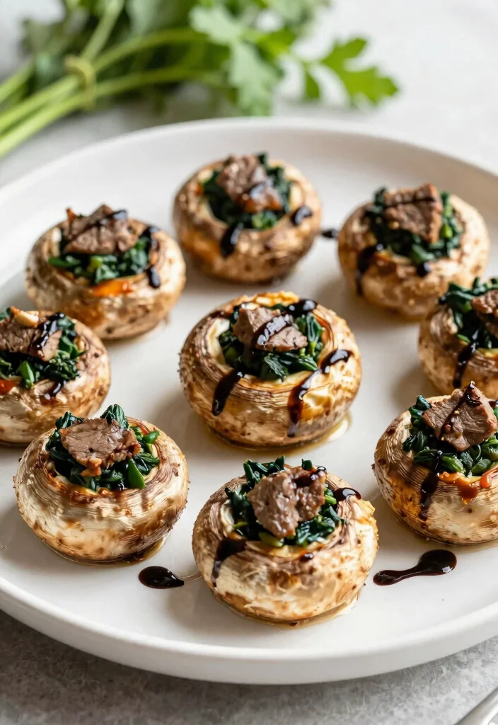 10 Keto Ground Venison Recipes for Lean High-Protein Meals - 5. Venison and Spinach Stuffed Mushrooms