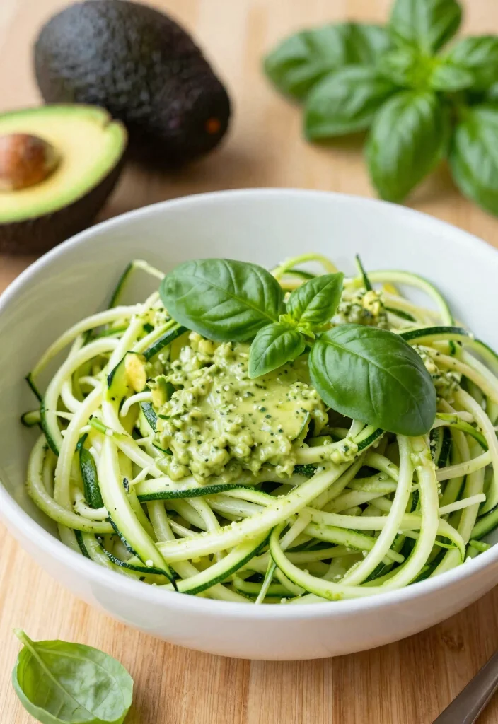 10 Pregnancy Dinner Recipes for Nutritious Gentle Meals - 6. Zucchini Noodles with Avocado Pesto