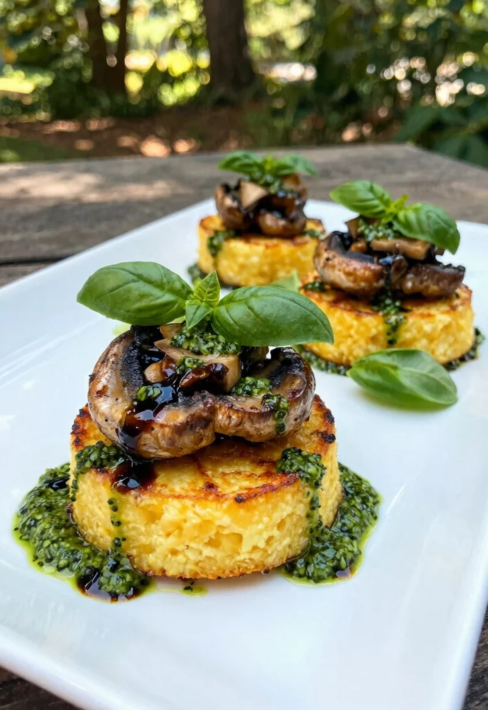 10 South African Vegetarian Recipes for Bold Flavorful Meals - 3. Grilled Polenta and Mushroom Stacks