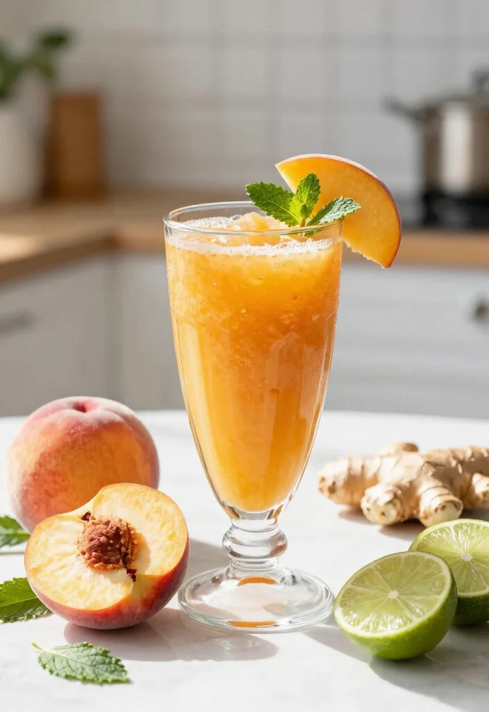 10 Vegan Fruit Smoothie Recipes for Fresh Nutritious Blends - 6. Spicy Ginger Peach Refresher