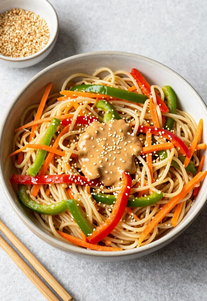 10 Vegan Pasta Salad Recipes for Fresh Easy Meal Bowls - 4. Asian Sesame Peanut Pasta Salad