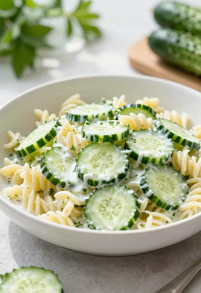 10 Vegan Pasta Salad Recipes for Fresh Easy Meal Bowls - 6. Creamy Cucumber Dill Pasta Salad