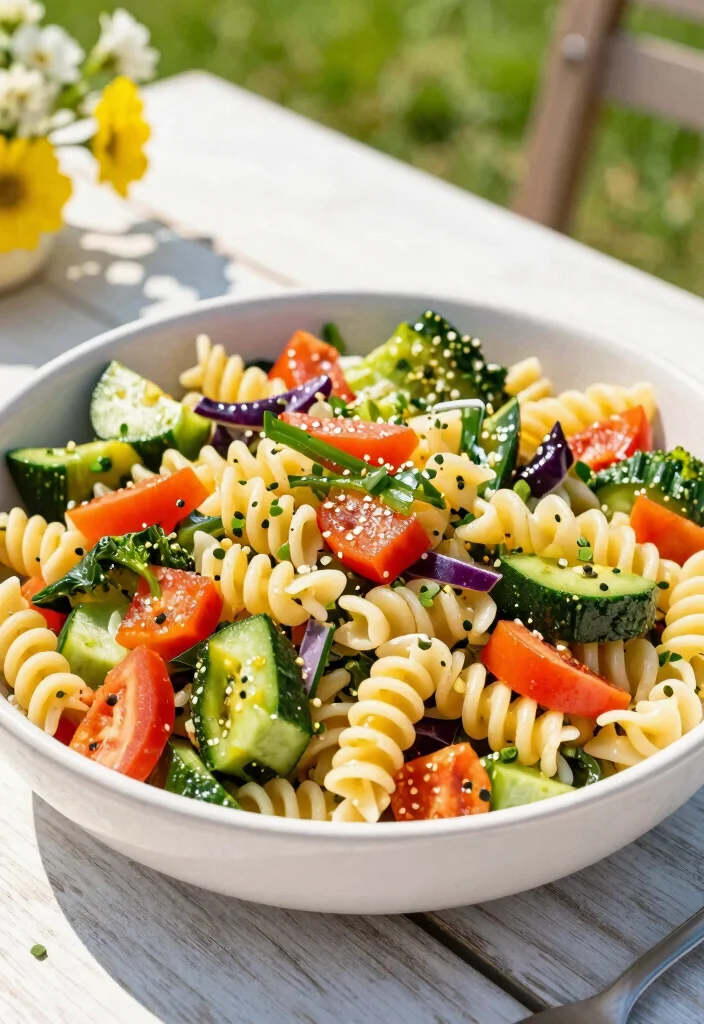 10 Vegan Pasta Salad Recipes for Fresh Easy Meal Bowls - 8. Rainbow Veggie Pasta Salad