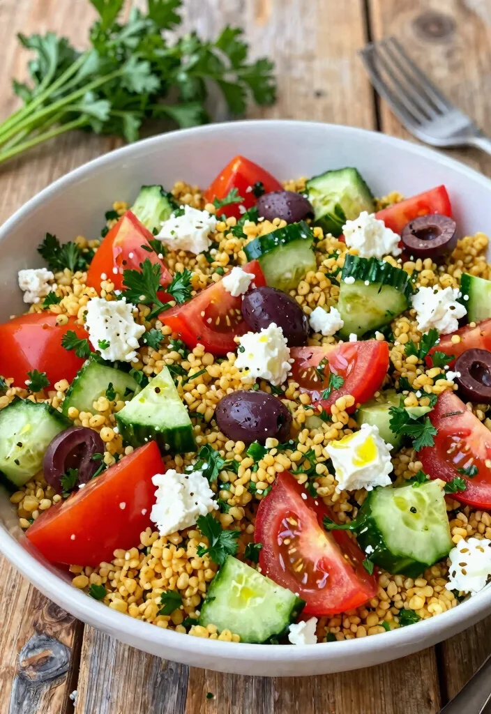 10 Vegetarian Protein Salad Recipes for Easy Filling Meals - 4. Mediterranean Bulgur Salad