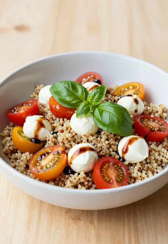 10 Vegetarian Protein Salad Recipes for Easy Filling Meals - 9. Caprese Quinoa Salad