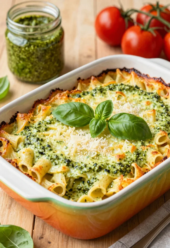 12 Dump-and-Bake Dinner Recipes for Zero-Prep Weeknight Meals - 4. Creamy Pesto Pasta Bake