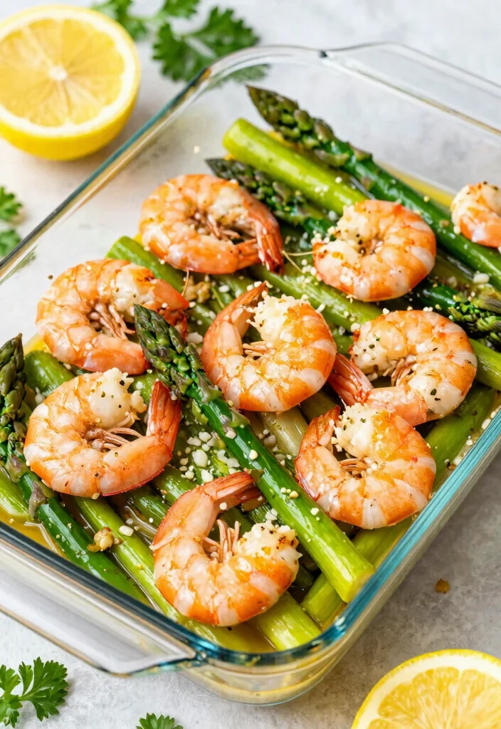 12 Dump-and-Bake Dinner Recipes for Zero-Prep Weeknight Meals - 9. Lemon Garlic Shrimp and Asparagus Bake