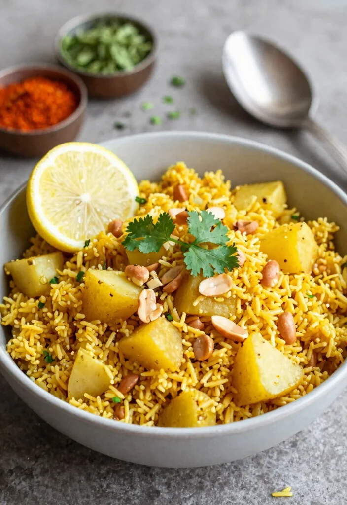 12 Healthy Indian Breakfast Recipes for Easy Flavorful Mornings - 9. Kanda Poha: Onion and Potato Delight