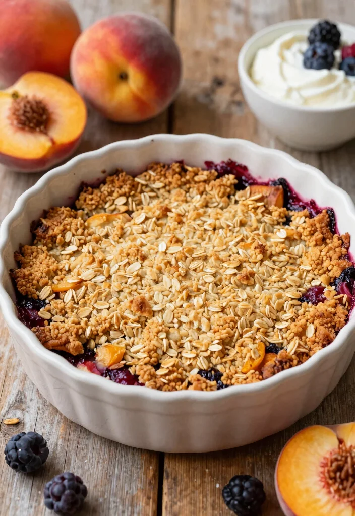 12 Healthy Peach Recipes for Fresh Light Seasonal Eating - 11. Peach and Berry Crisp