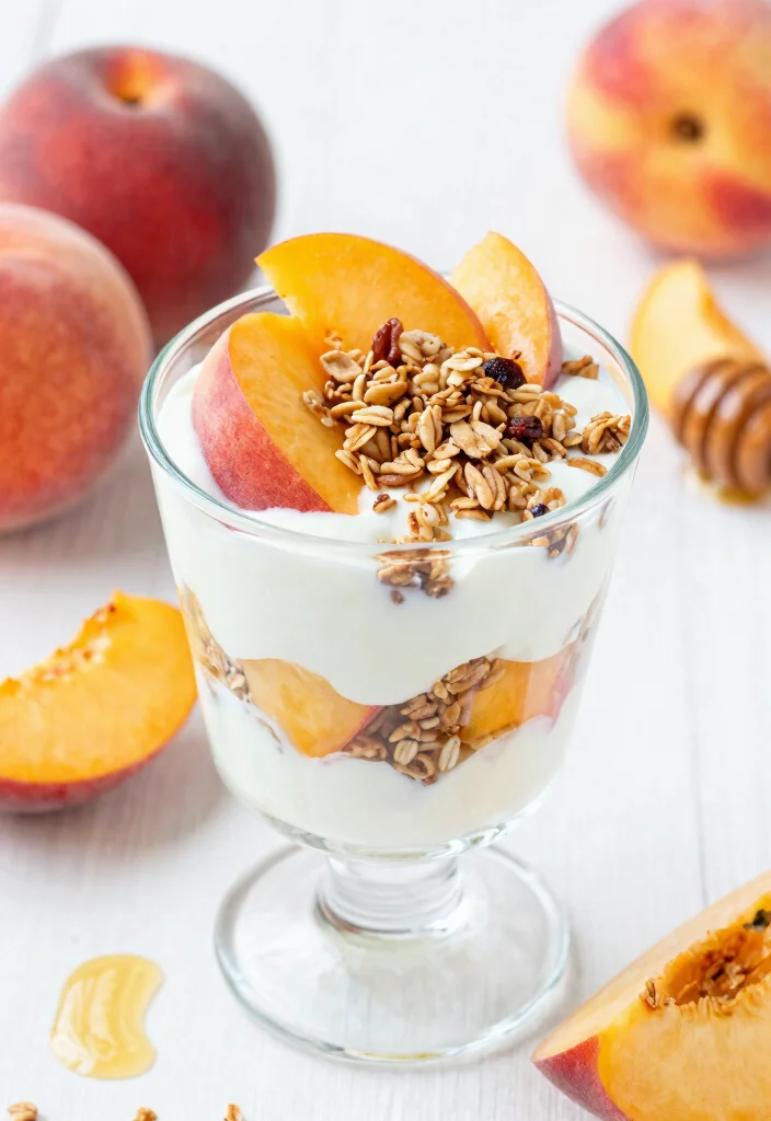 12 Healthy Peach Recipes for Fresh Light Seasonal Eating - 4. Peach Yogurt Parfait