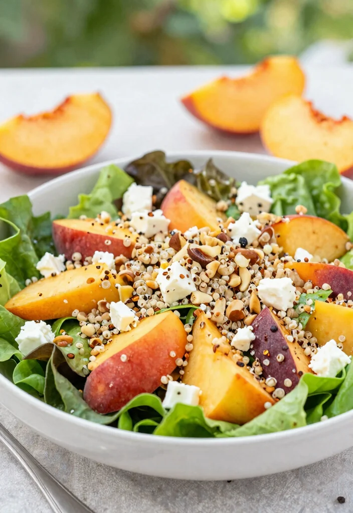12 Healthy Peach Recipes for Fresh Light Seasonal Eating - 9. Peach and Quinoa Salad