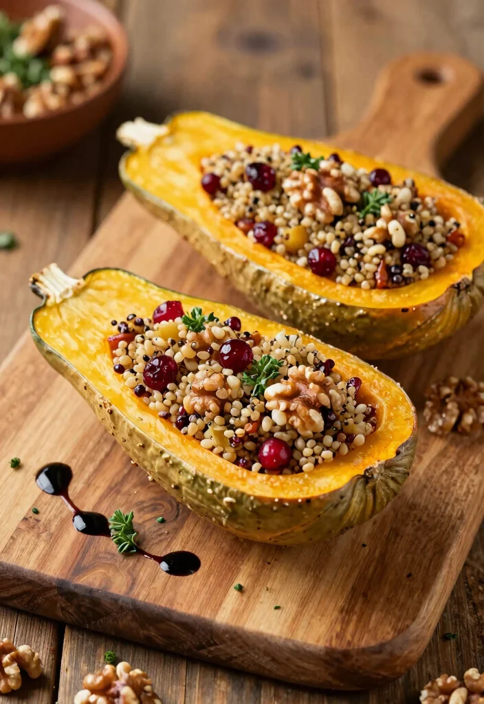 12 Healthy Squash Recipes for Cozy Nutritious Seasonal Meals - 4. Stuffed Delicata Squash with Quinoa and Cranberries
