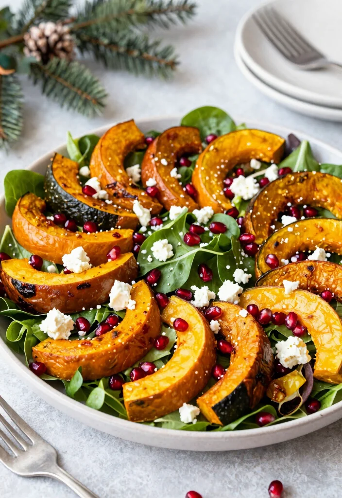 12 Healthy Squash Recipes for Cozy Nutritious Seasonal Meals - 9. Roasted Squash Salad with Pomegranate and Feta