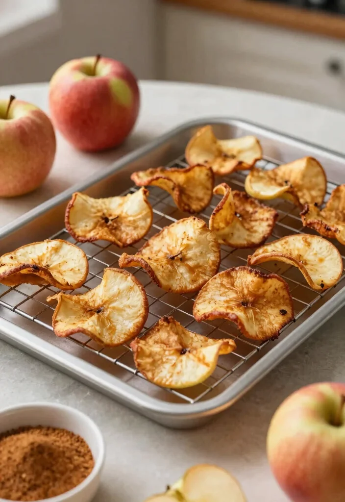 12 Healthy Sweet Snack Recipes for Light Naturally Sweet Bites - 3. Baked Cinnamon Apple Chips