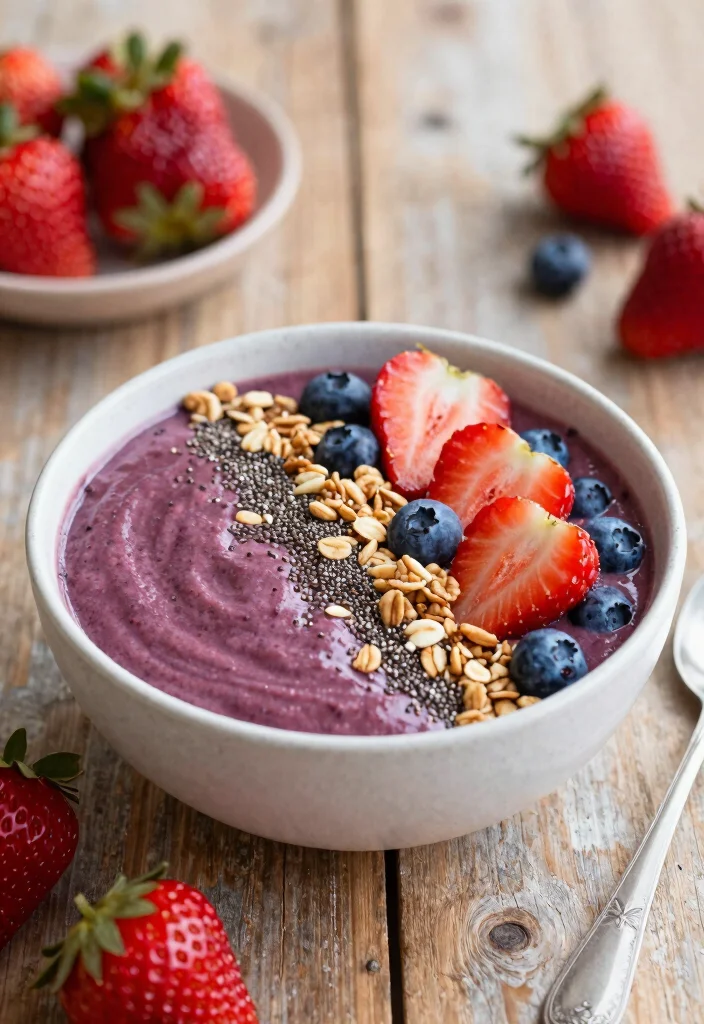 12 Healthy Sweet Snack Recipes for Light Naturally Sweet Bites - 6. Berry Bliss Smoothie Bowl