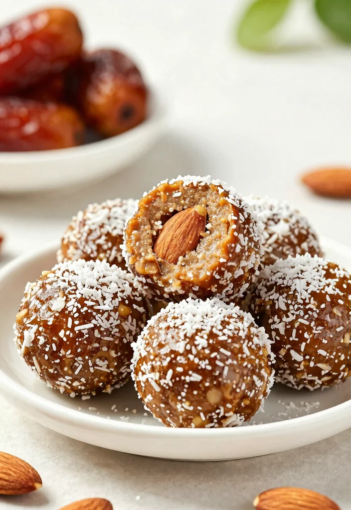 12 Healthy Sweet Snack Recipes for Light Naturally Sweet Bites - 7. Almond Butter Date Balls